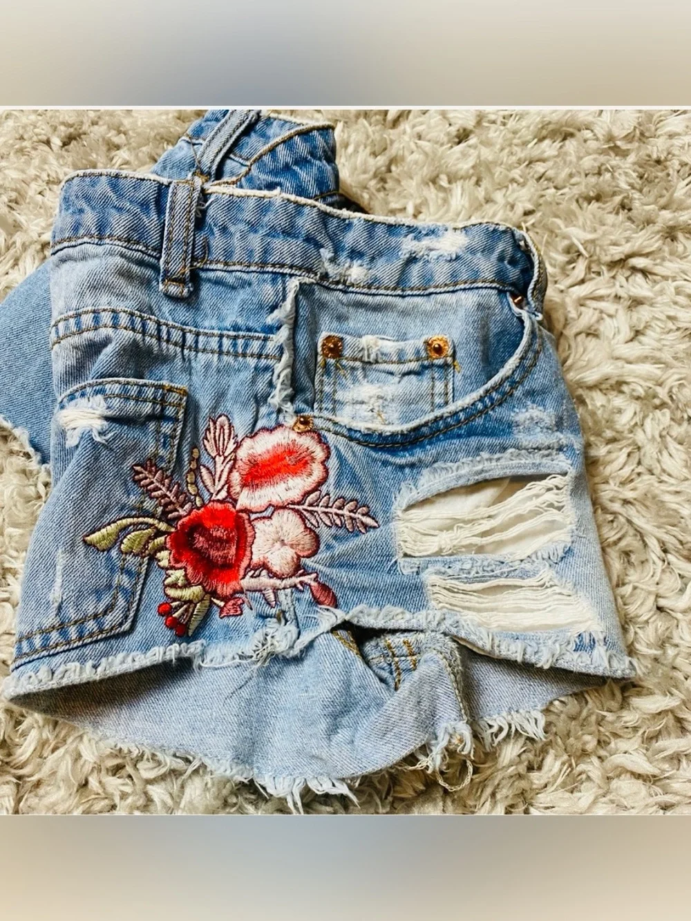 Distressed Denim Shorts